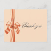 Satin Ribbon Peach Weddenschap Briefkaart (Voorkant)