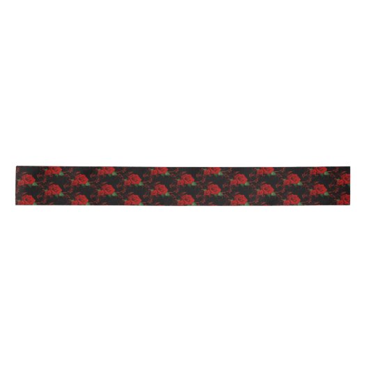 Satin Ribbon-Red Roses Satijnen Lint (Voorkant)