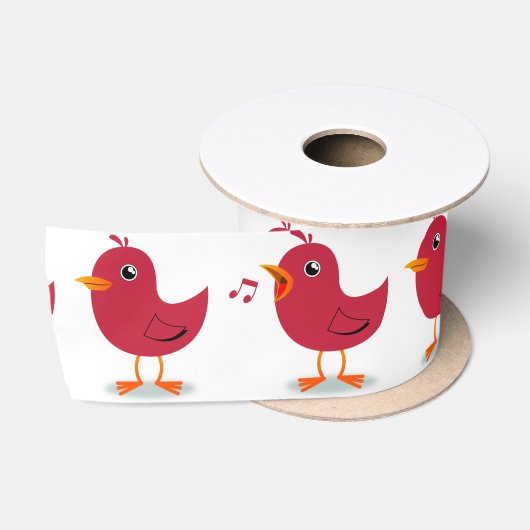 Satin Ribbon/Singing Cardinals Satijnen Lint (Spoel)