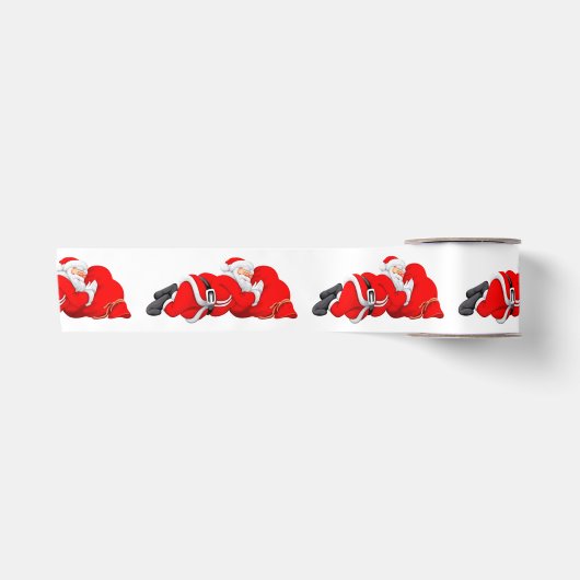 Satin Ribbon/Slapende Santa Satijnen Lint (Voorkant)