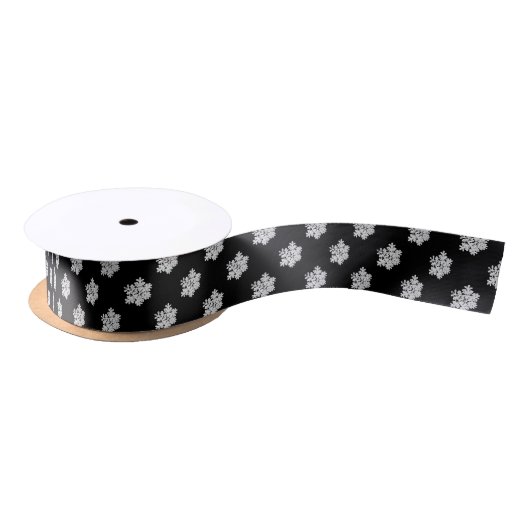 Satin Ribbon-Snowflakes Satijnen Lint (Spoel)