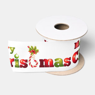 Satin Ribbon/Vrolijk kerstfeest Satijnen Lint