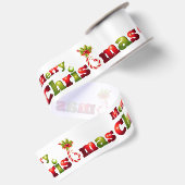 Satin Ribbon/Vrolijk kerstfeest Satijnen Lint (Achterkant)