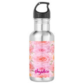 Satin Roses Personalized Water Bottle Waterfles (Voorkant)