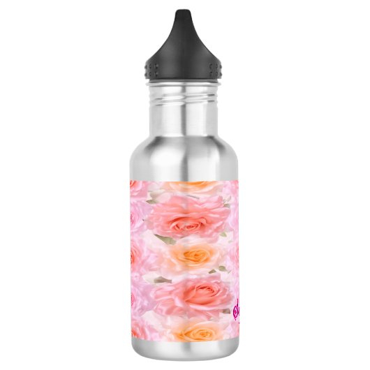 Satin Roses Personalized Water Bottle Waterfles (Links)