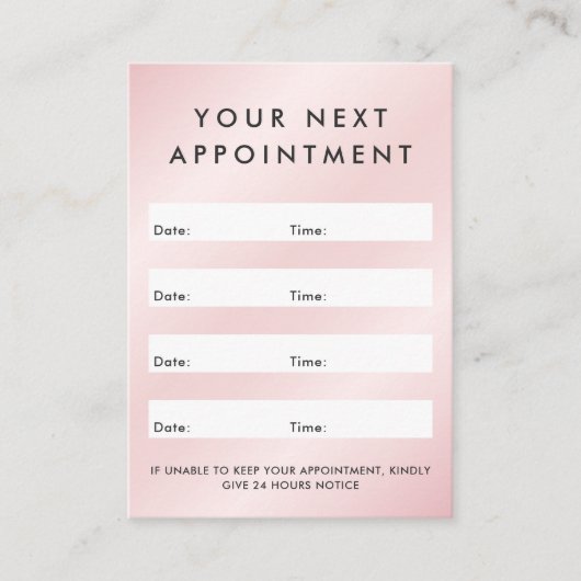 Satin roze logo Verticale afsprakenkaart Afsprakenkaartje (Voorkant)