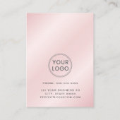 Satin roze logo Verticale afsprakenkaart Afsprakenkaartje (Achterkant)