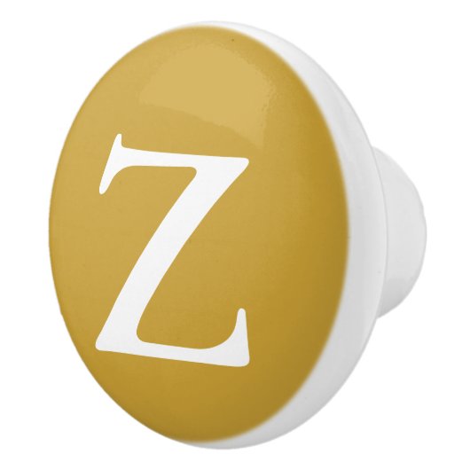 Satin Sheen Gold Monogramed Keramische Knop (Rechts)