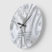 Satin Silver Elegant Wedding Jubileum Keepslag Grote Klok (Hoek)