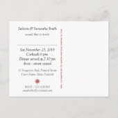 Satin Silver Red Lace Dinner Party nodigt Briefkaa Uitnodiging Briefkaart (Achterkant)