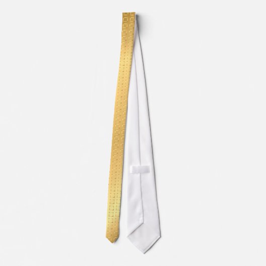 Satin Squares - goud Stropdas (Achterkant)
