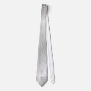 Satin Squares - Zilver Stropdas