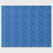 Satin Stars, pastblauw op kobalt blauw Cadeaupapier (Vlak)