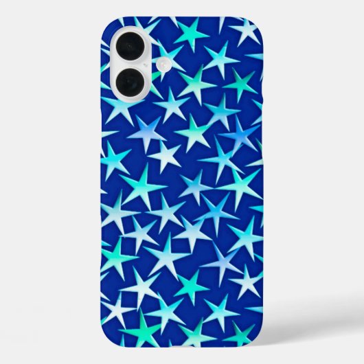 Satin sterren, bleek blauw op kobalt Case-Mate iPhone case (Achterkant)
