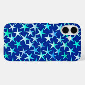 Satin sterren, bleek blauw op kobalt Case-Mate iPhone case (Achterkant (horizontaal))