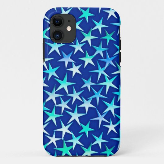 Satin sterren, bleek blauw op kobalt Case-Mate iPhone case (Achterkant)