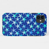 Satin sterren, bleek blauw op kobalt Case-Mate iPhone case (Achterkant (horizontaal))