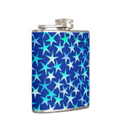 Satin sterren, bleek blauw op kobalt heupfles (Rechts)