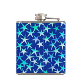 Satin sterren, bleek blauw op kobalt heupfles (Achterkant)