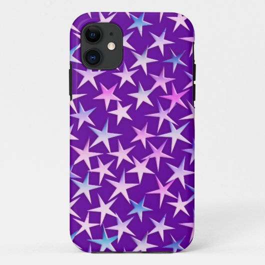 Satin sterren, lavendel op paars Case-Mate iPhone case (Achterkant)