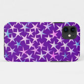 Satin sterren, lavendel op paars Case-Mate iPhone case (Achterkant (horizontaal))