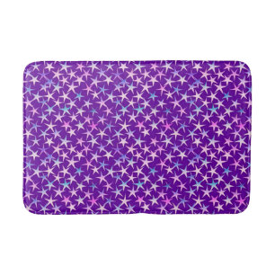 Satin sterren, lavender op paars badmat