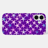 Satin sterren, lavender op paars Case-Mate iPhone case (Achterkant (horizontaal))