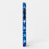 Satin sterren, lichtblauw op kobalt Case-Mate iPhone case (Achterkant/links)