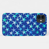 Satin sterren, lichtblauw op kobalt Case-Mate iPhone case (Achterkant (horizontaal))