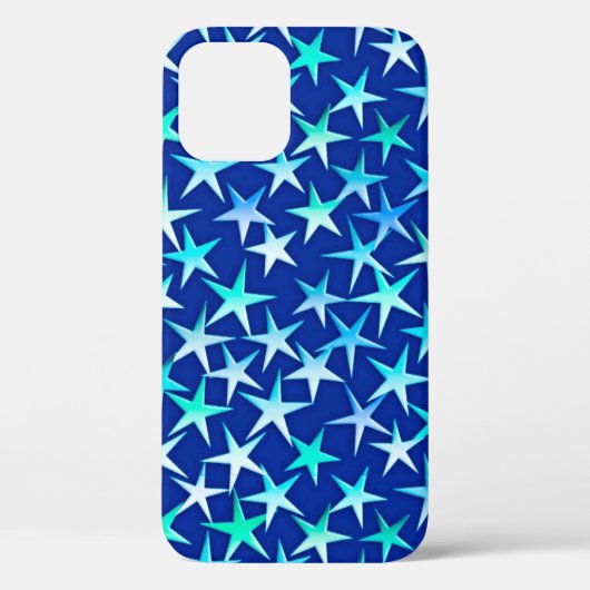 Satin sterren, lichtblauw op kobalt Case-Mate iPhone case (Achterkant)