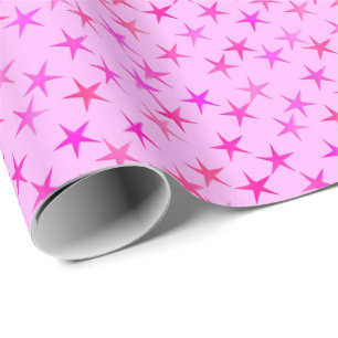 Satin sterren, orchidee op bleek roze cadeaupapier
