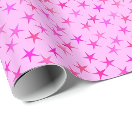 Satin sterren, orchidee op bleek roze cadeaupapier (Rol Hoek)