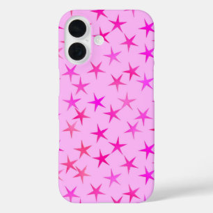 Satin sterren, orchidee op bleek roze iPhone 16 hoesje
