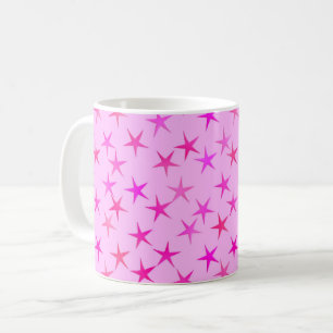 Satin sterren, orchidee op bleek roze koffiemok