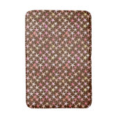 Satin sterren, roze op chocolade badmat (Voorkant Verticaal)