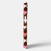 Satin sterren, roze op chocolade Case-Mate iPhone case (Achterkant / Rechts)