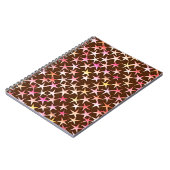 Satin sterren, roze op chocolade notitieboek (Linkerzijde)