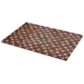 Satin sterren, roze op chocolade snijplank (Hoek)