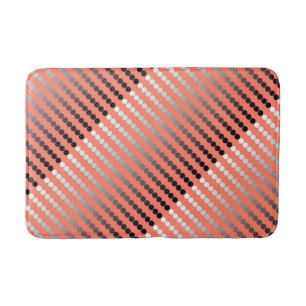 Satin stip - koraal en pewter badmat