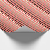 Satin stip - koraal en pewter cadeaupapier (Hoek)
