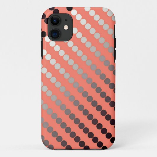 Satin stip - koraal en pewter Case-Mate iPhone case (Achterkant)