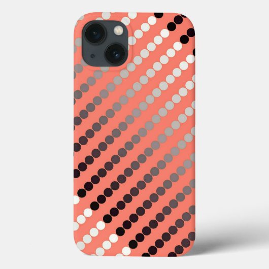 Satin stip - koraal en pewter Case-Mate iPhone case (Achterkant)