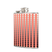 Satin stip - koraal en pewter heupfles (Links)