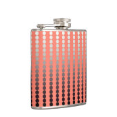 Satin stip - koraal en pewter heupfles (Rechts)