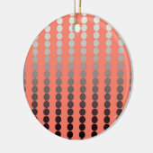 Satin stip - koraal en pewter keramisch ornament (Links)