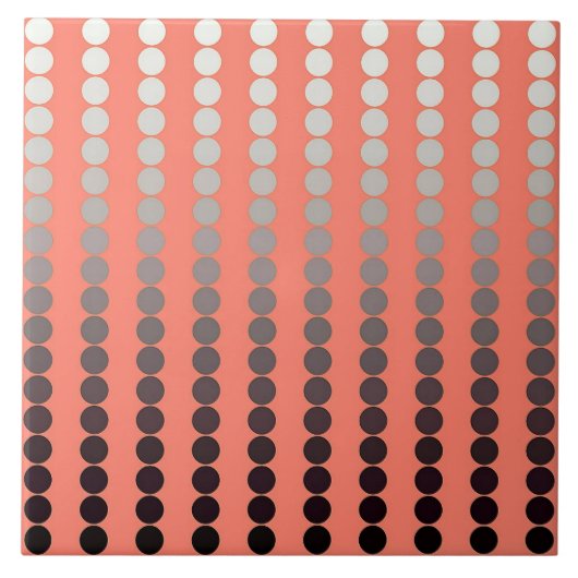Satin stip - koraal en pewter tegeltje (Voorkant)