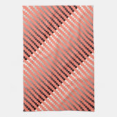 Satin stip - koraal en pewter theedoek (Verticaal)