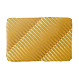Satin stippen - goud en mosterd badmat