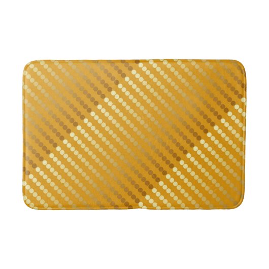 Satin stippen - goud en mosterd badmat (Voorkant)
