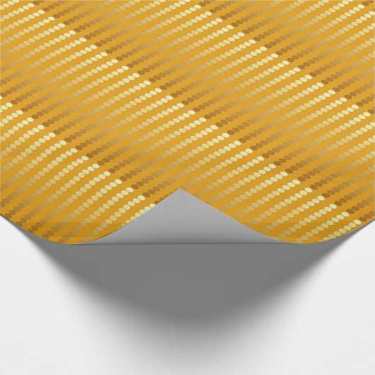 Satin stippen - goud en mosterd cadeaupapier (Hoek)